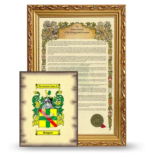 Bengert Framed History and Coat of Arms Print - Gold