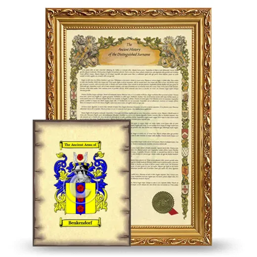 Benkendorf Framed History and Coat of Arms Print - Gold