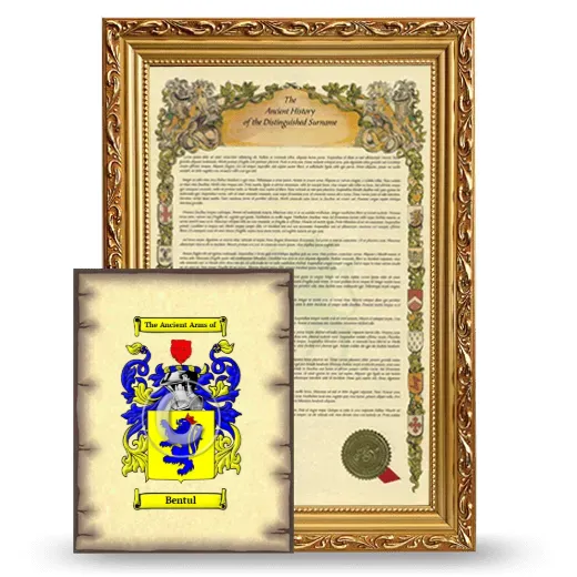 Bentul Framed History and Coat of Arms Print - Gold