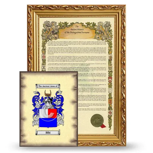 Bibi Framed History and Coat of Arms Print - Gold