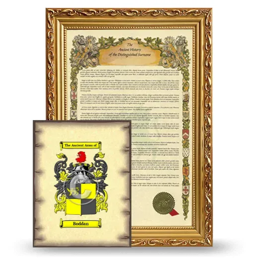 Boddan Framed History and Coat of Arms Print - Gold
