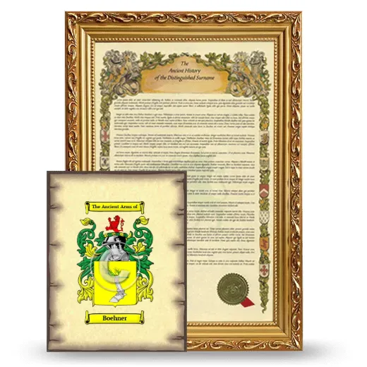 Boehner Framed History and Coat of Arms Print - Gold