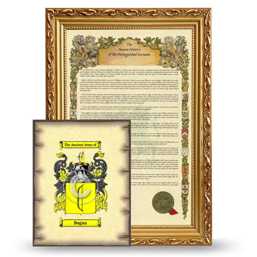 Bogan Framed History and Coat of Arms Print - Gold