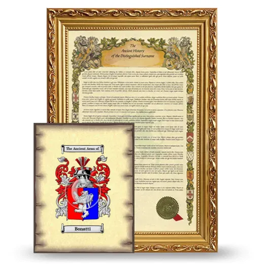 Bonatti Framed History and Coat of Arms Print - Gold