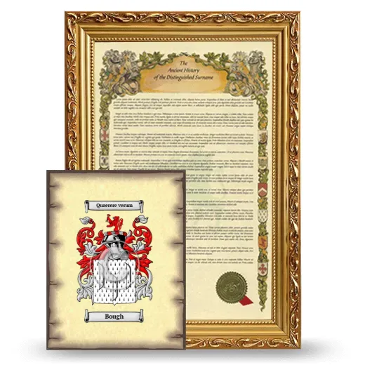 Bough Framed History and Coat of Arms Print - Gold