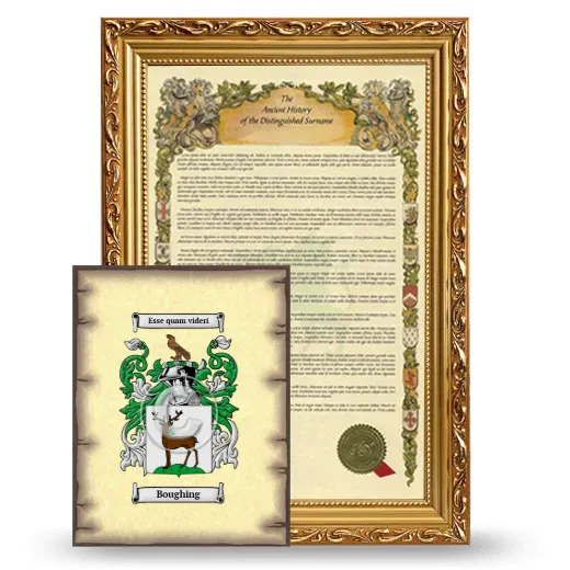 Boughing Framed History and Coat of Arms Print - Gold