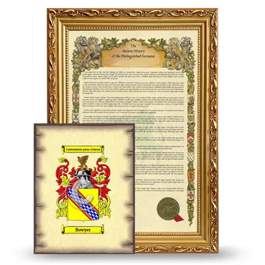 Bowyer Framed History and Coat of Arms Print - Gold