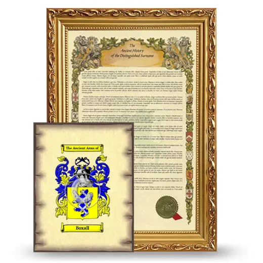 Boxall Framed History and Coat of Arms Print - Gold