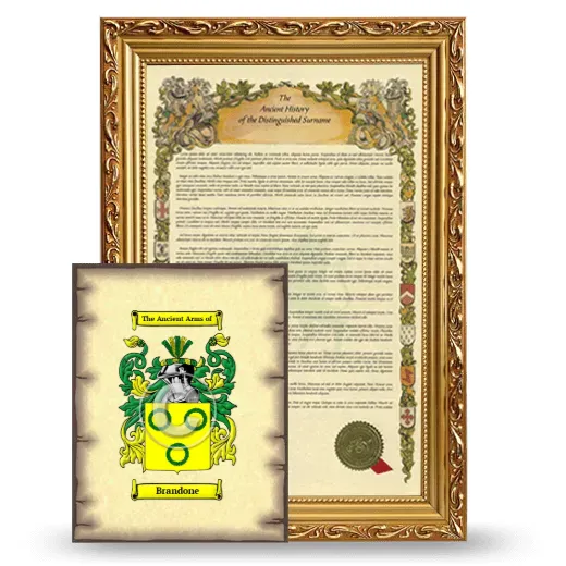 Brandone Framed History and Coat of Arms Print - Gold