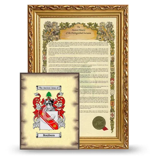 Brayburn Framed History and Coat of Arms Print - Gold