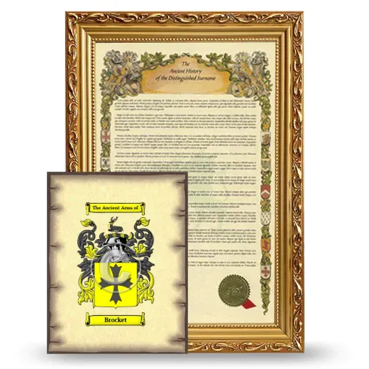 Brocket Framed History and Coat of Arms Print - Gold