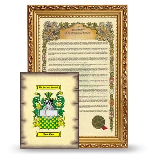Brocklee Framed History and Coat of Arms Print - Gold
