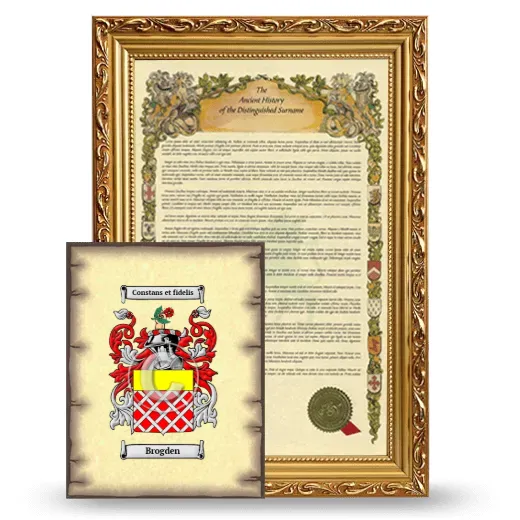 Brogden Framed History and Coat of Arms Print - Gold