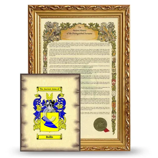 Bullis Framed History and Coat of Arms Print - Gold