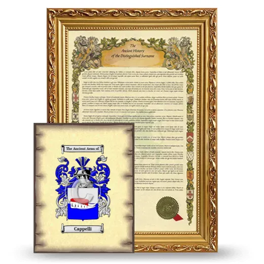 Cappelli Framed History and Coat of Arms Print - Gold