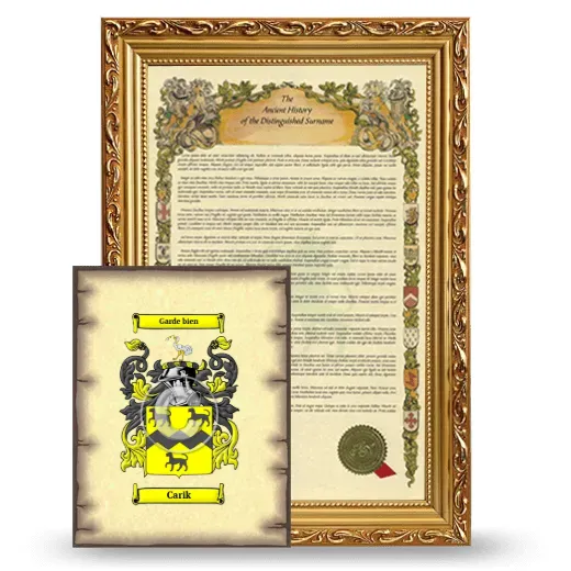 Carik Framed History and Coat of Arms Print - Gold