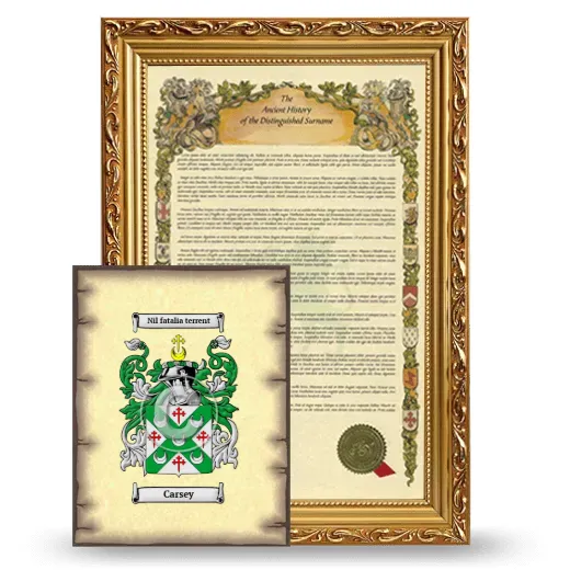 Carsey Framed History and Coat of Arms Print - Gold