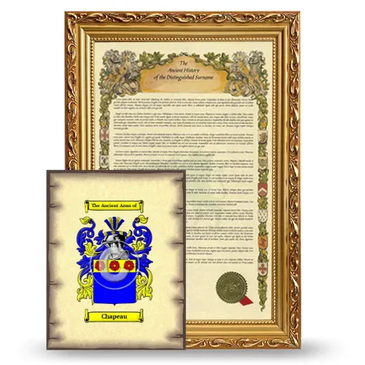Chapeau Framed History and Coat of Arms Print - Gold