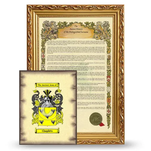 Chaplets Framed History and Coat of Arms Print - Gold