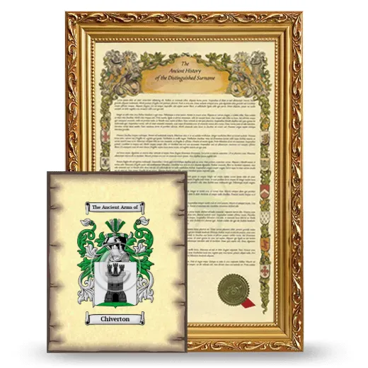 Chiverton Framed History and Coat of Arms Print - Gold