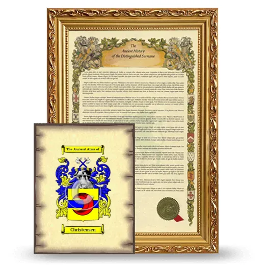 Christensen Framed History and Coat of Arms Print - Gold