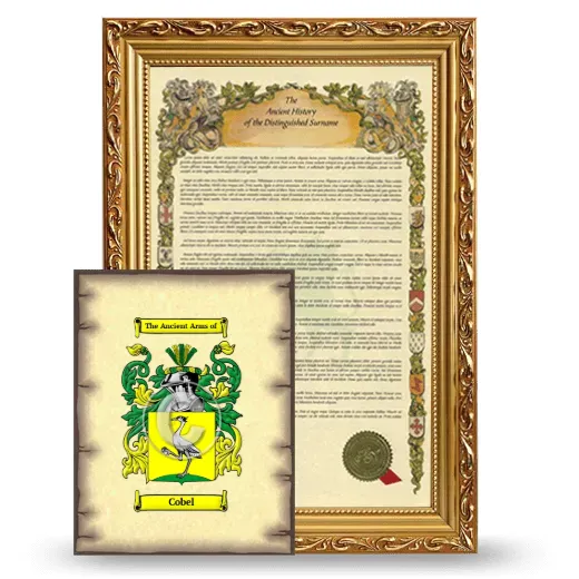 Cobel Framed History and Coat of Arms Print - Gold