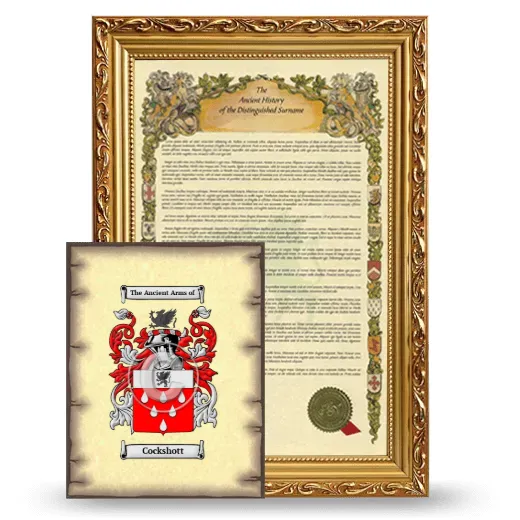 Cockshott Framed History and Coat of Arms Print - Gold