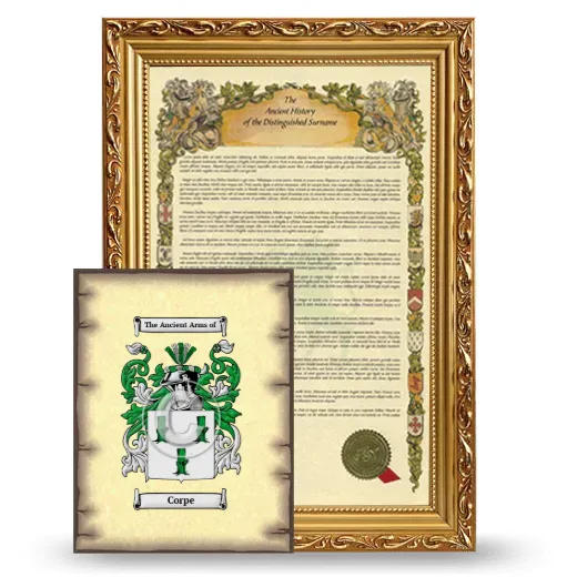 Corpe Framed History and Coat of Arms Print - Gold