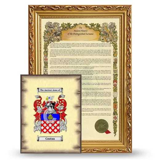 Coutan Framed History and Coat of Arms Print - Gold