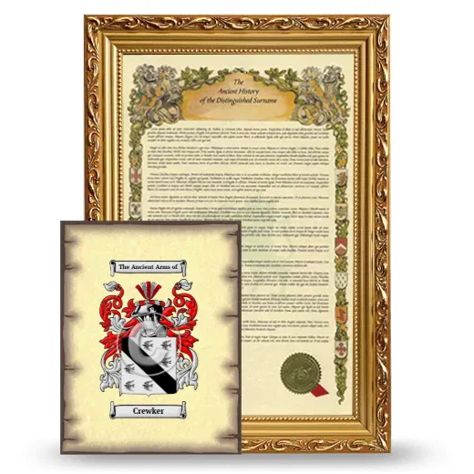 Crewker Framed History and Coat of Arms Print - Gold