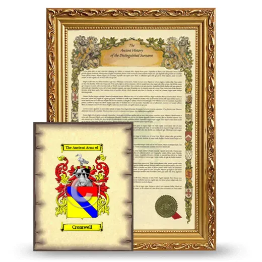 Cromwell Framed History and Coat of Arms Print - Gold