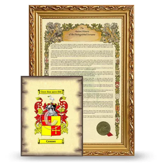 Crosser Framed History and Coat of Arms Print - Gold