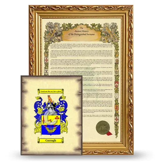 Curragh Framed History and Coat of Arms Print - Gold