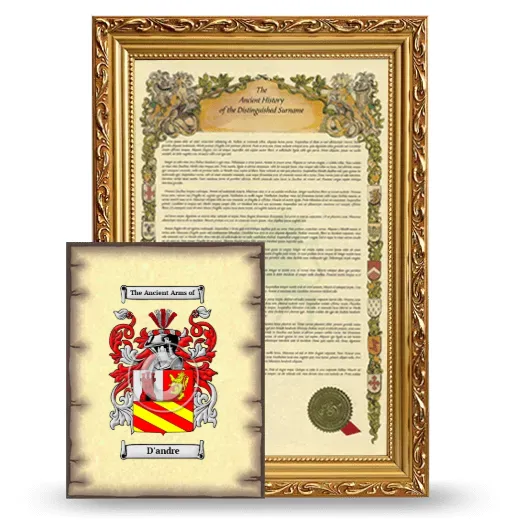 D'andre Framed History and Coat of Arms Print - Gold
