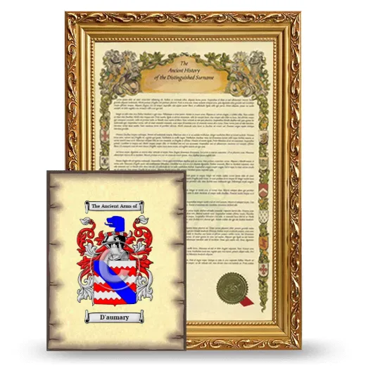 D'aumary Framed History and Coat of Arms Print - Gold