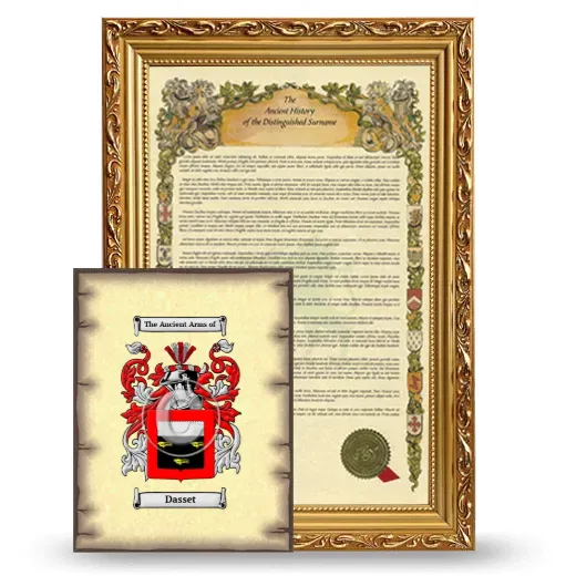 Dasset Framed History and Coat of Arms Print - Gold