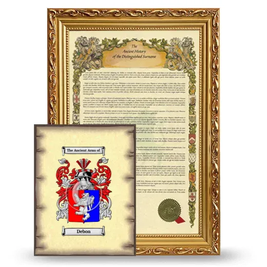 Debon Framed History and Coat of Arms Print - Gold