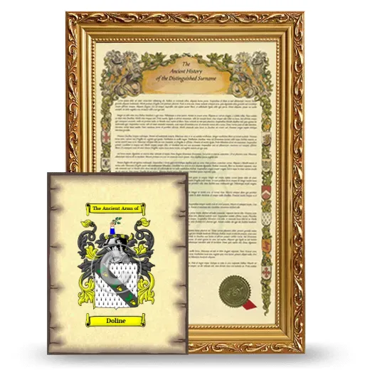 Doline Framed History and Coat of Arms Print - Gold