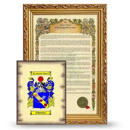 Eckerman Framed History and Coat of Arms Print - Gold