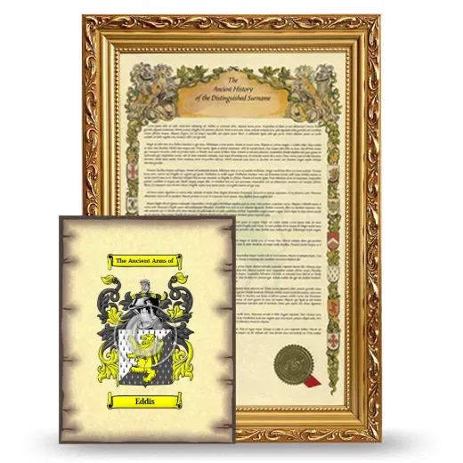 Eddis Framed History and Coat of Arms Print - Gold