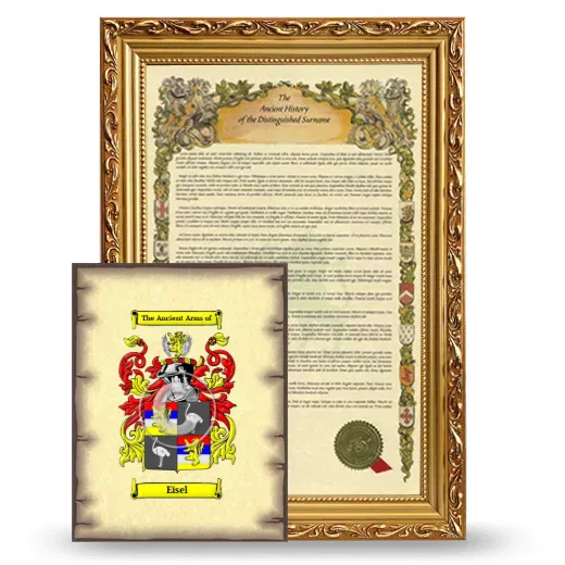 Eisel Framed History and Coat of Arms Print - Gold