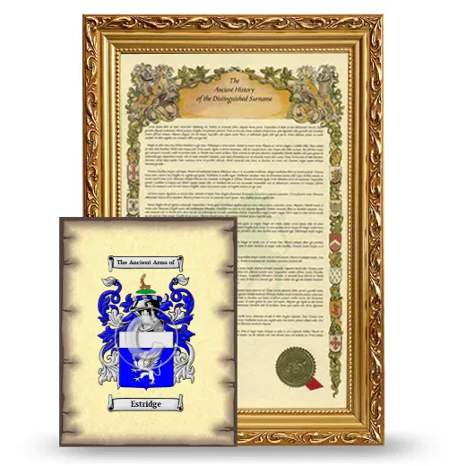 Estridge Framed History and Coat of Arms Print - Gold