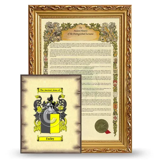 Farley Framed History and Coat of Arms Print - Gold