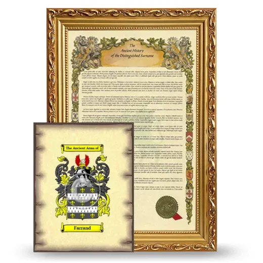 Farrand Framed History and Coat of Arms Print - Gold