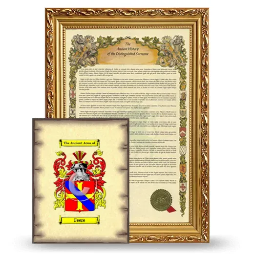 Feere Framed History and Coat of Arms Print - Gold