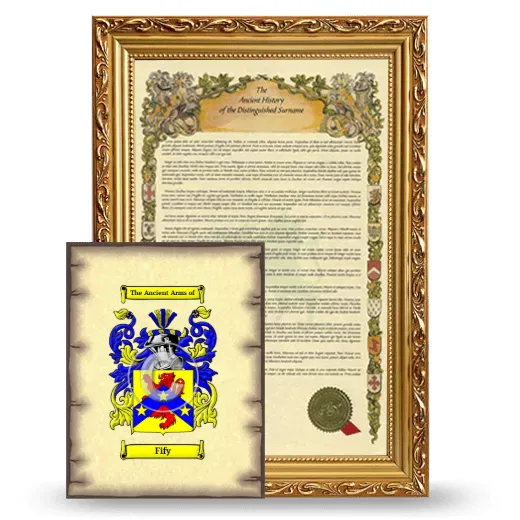 Fify Framed History and Coat of Arms Print - Gold
