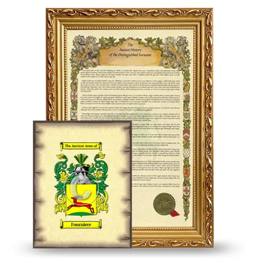 Fourniere Framed History and Coat of Arms Print - Gold