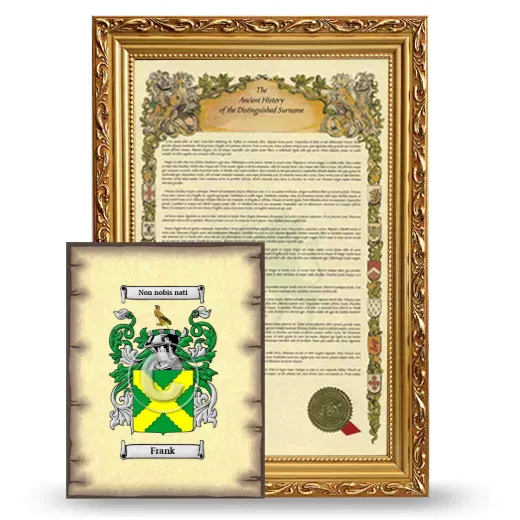 Frank Framed History and Coat of Arms Print - Gold