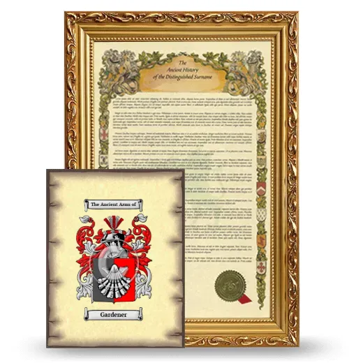Gardener Framed History and Coat of Arms Print - Gold