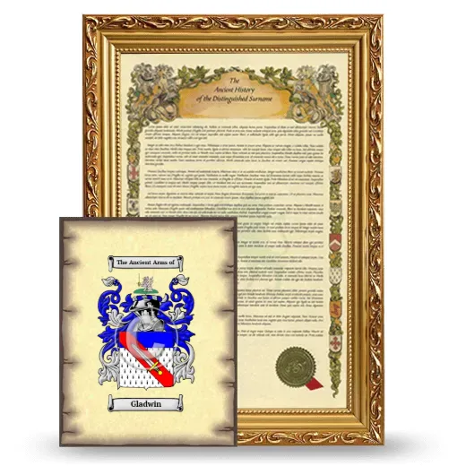 Gladwin Framed History and Coat of Arms Print - Gold
